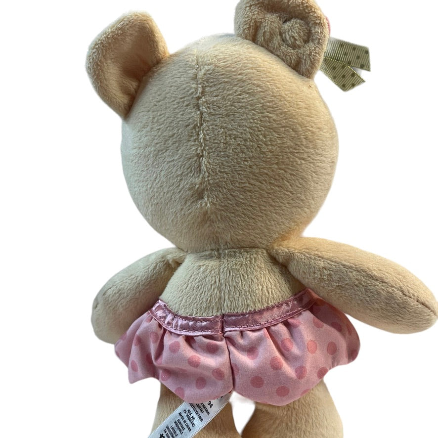 Fisher Price Ballerina Bear, 10" Plush Doll with Chime Rattle and Polka Dot Tutu, So Sweet!