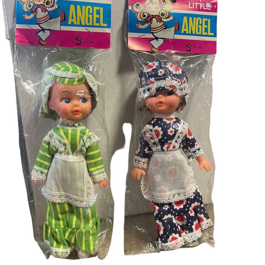 Little Angel Dolls, Sealed in Bags, Made in Hong Kong in Excellent Preowned Condition