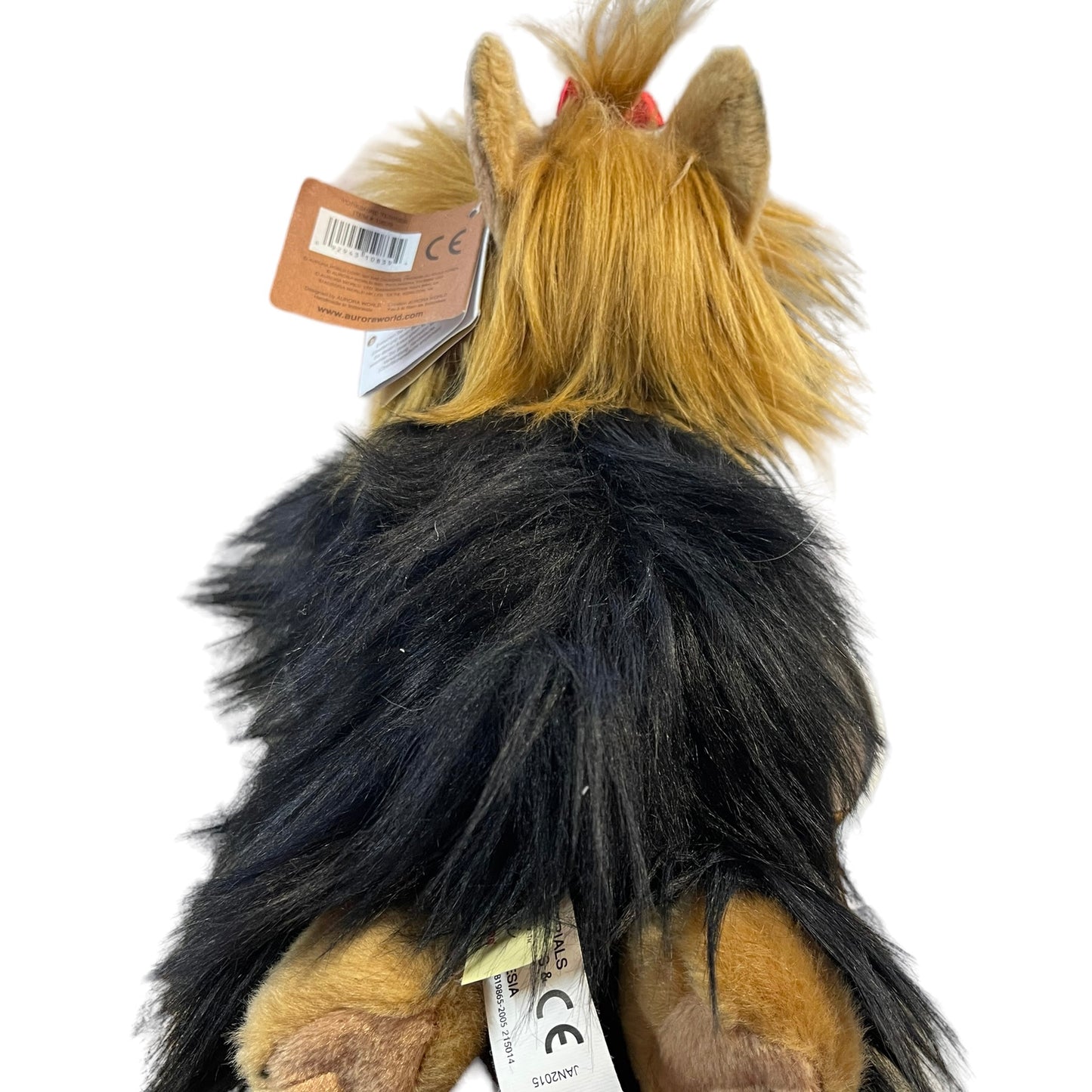 Realistic Aurora Miyoni Stuffed Yorkshire Terrier 9" Plush Preowned with Collar Crystal & Tags EUC