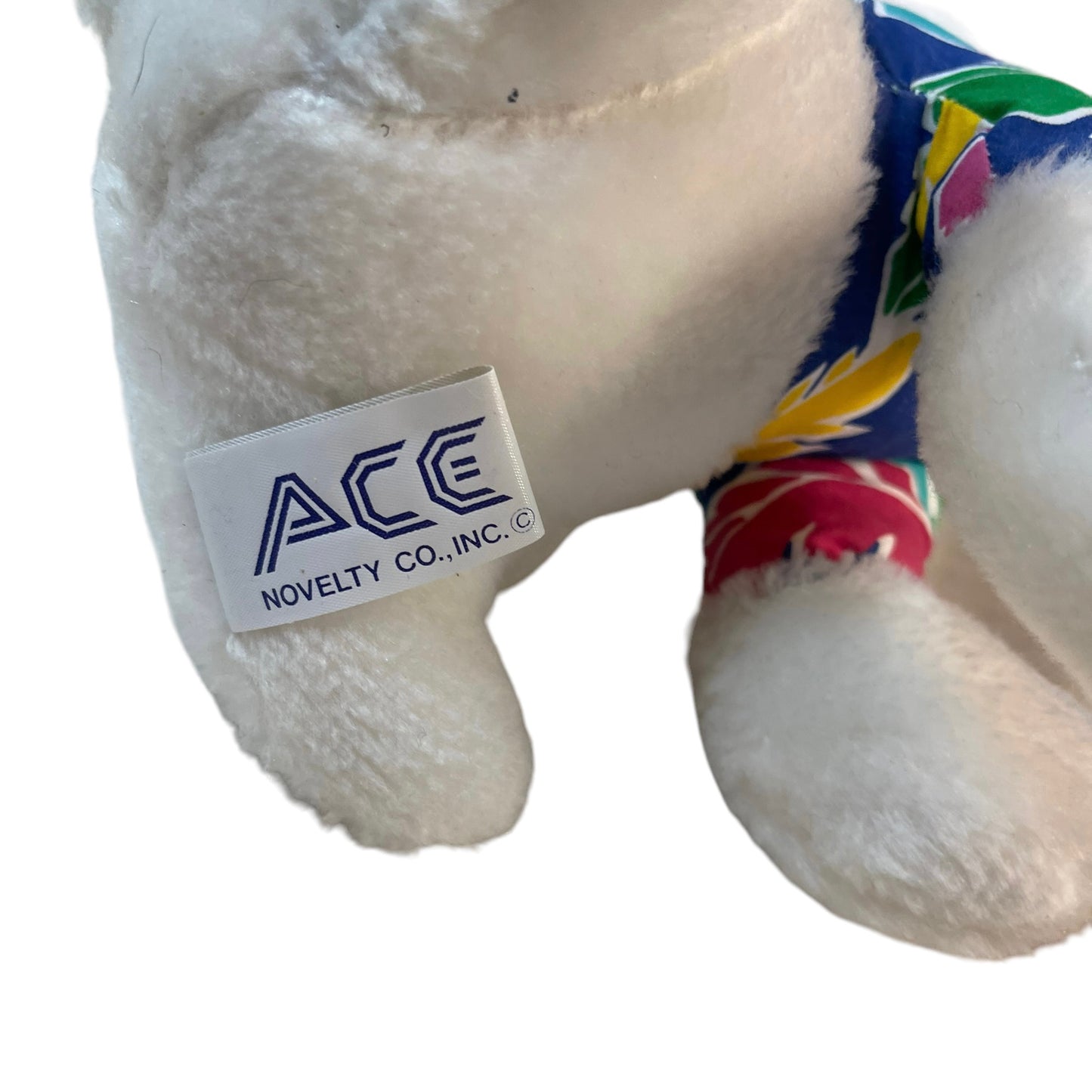 Ace Spuds Mckenzie Vintage Bull Terrier Dog Plush Stuffed Animal Toy