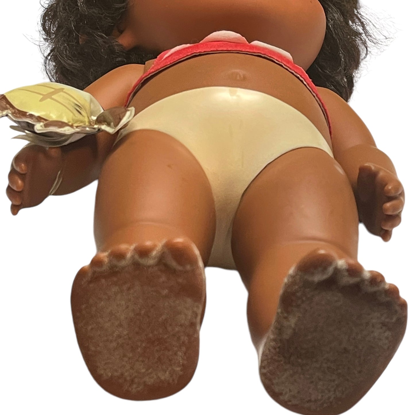 Disney, Moana, 15" Vinyl Doll with Sandy Feet & Black Curly Hair Shell Necklace, Vinyl Turtle