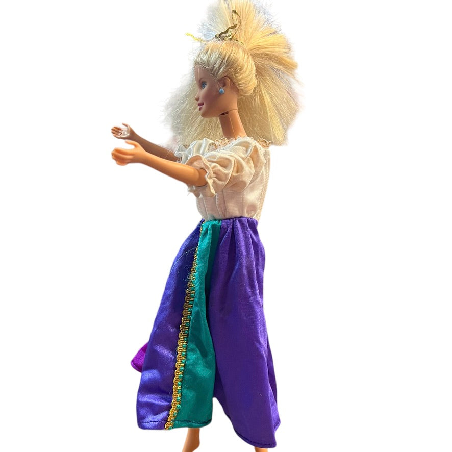 Vintager Barbie in Peasant Blouse, Silky Skirt, Blond & Blue eyed. Good Played With Condition