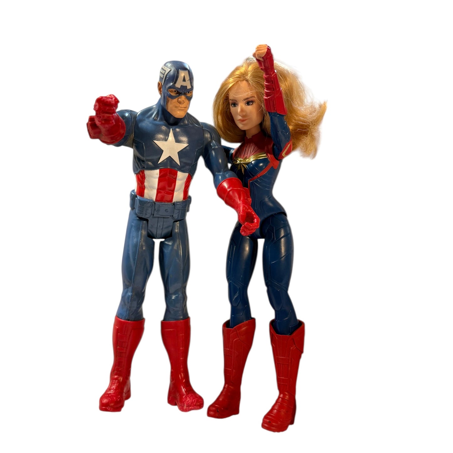 Captain America & Captain Marvel from Marvel Avengers Titan Hero Series 12" Action Figures GUC