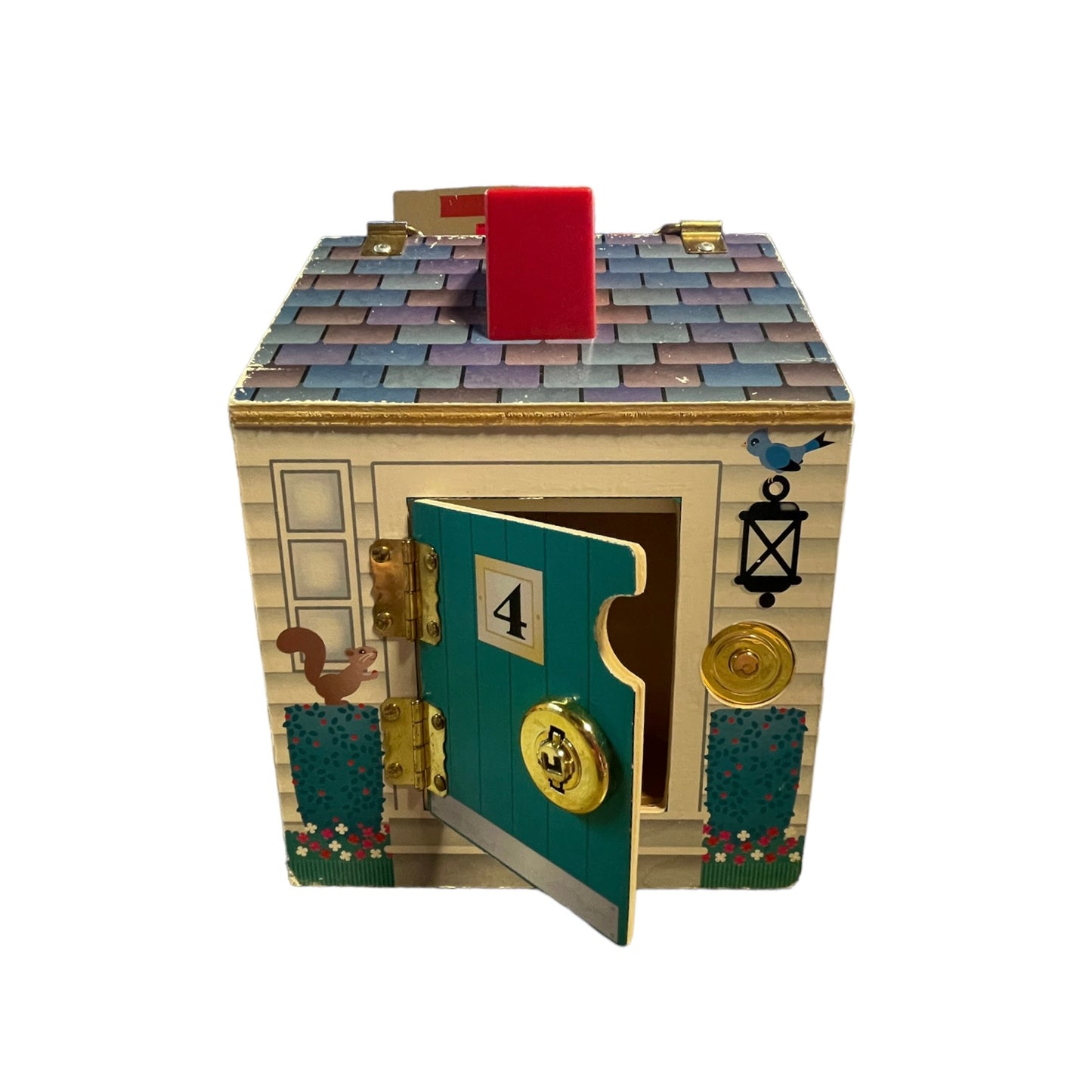 Wooden Doorbell House by Melissa & Doug with 4 Working Locks & Keys, Working Doorbells