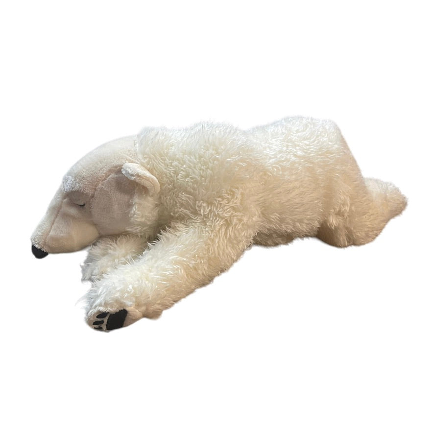 Amazing, Realistic, 'Safe the Earth' White Polar Bear Stuffed Animal Plush  GUC