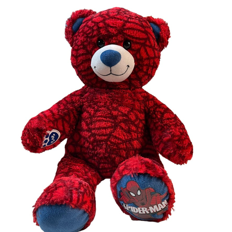 Spiderman Build-A- Bear 17" All Over Web Pattern with Crest on Foot. NT