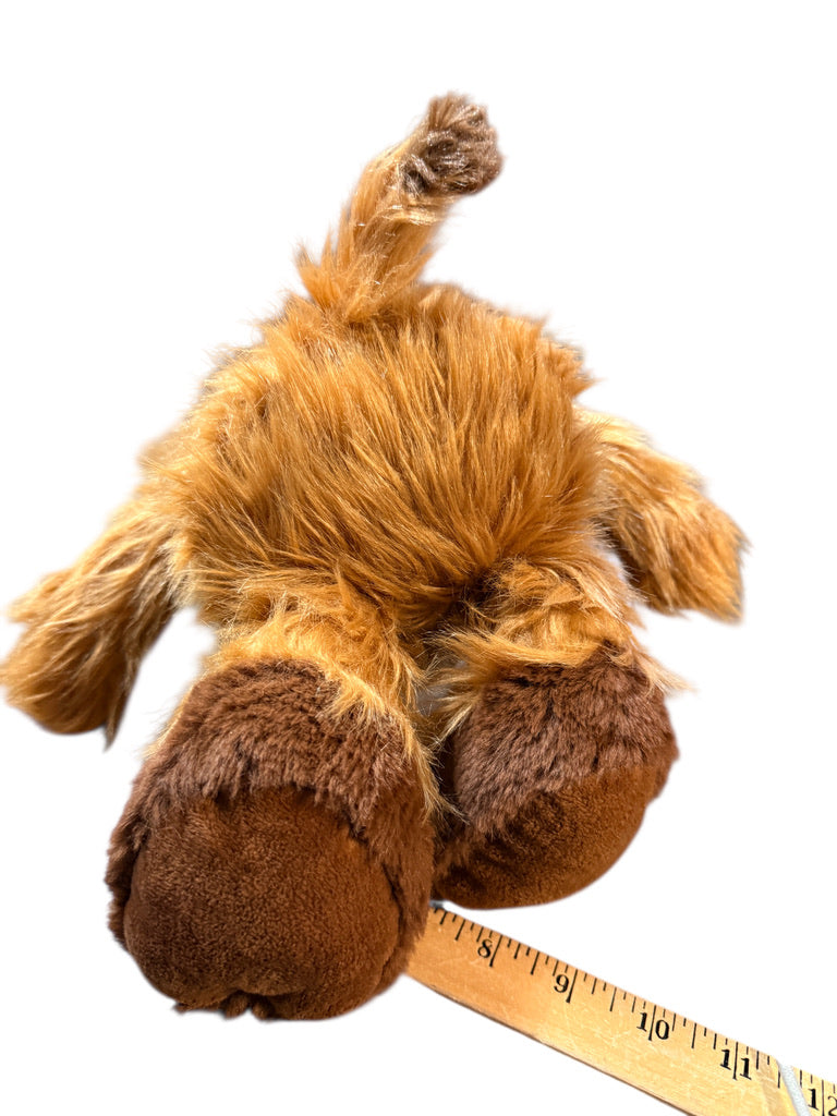 Delightfully Shaggy 12" Highland Cow Plush Stuffed Animal, Caramel & Cream Unbranded EUC