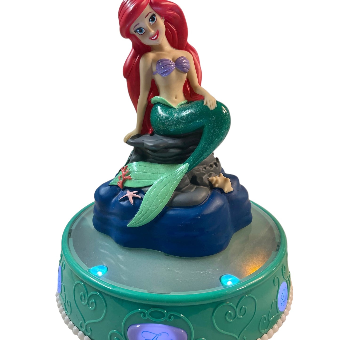 Disney Little Mermaid Ariel Talking Singing Light Up Coin Bank GUC Missing Plug