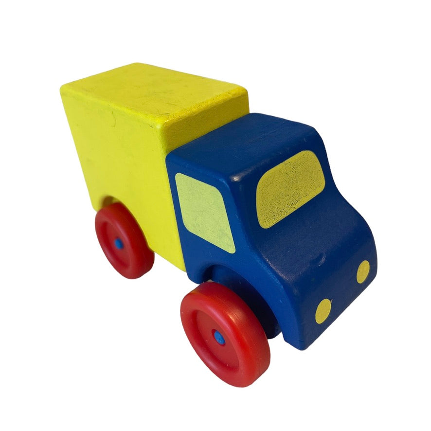 Vintage Wooden Truck, Well Made Wooden Truck in Bright Primary Colours