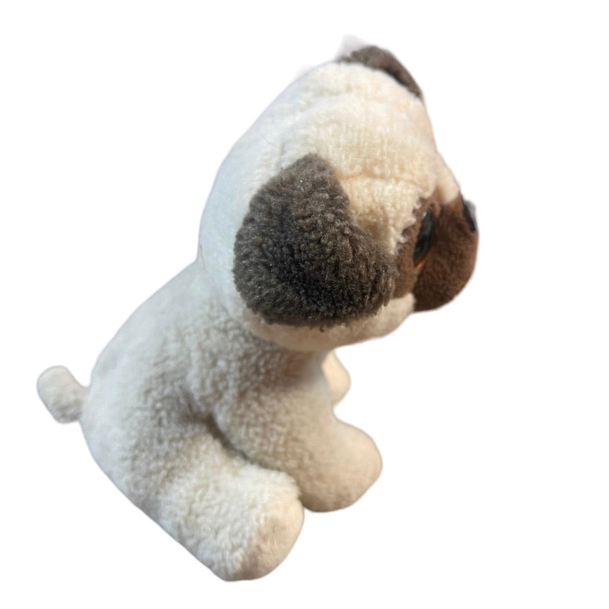 Ty 6" 'Rufus', Original Beanie Boo Stuffed Animal Pug Dog Plush GUC with Tag