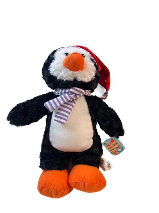 KELLYTOY Merry Christmas Penguin Stuffed Animal Plush Toy in Santa Hat