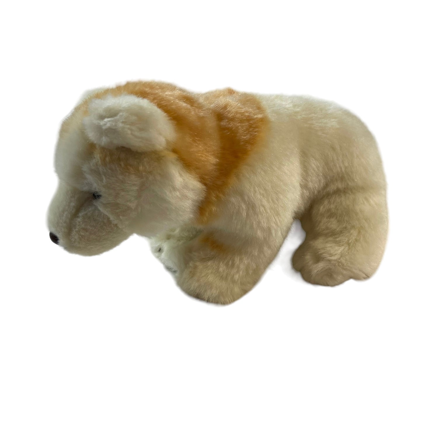 Living Planet White & Caramel Polar Bear Plush, 1986 WWF 9"Blac k Bead Eyes, Plastic Nose