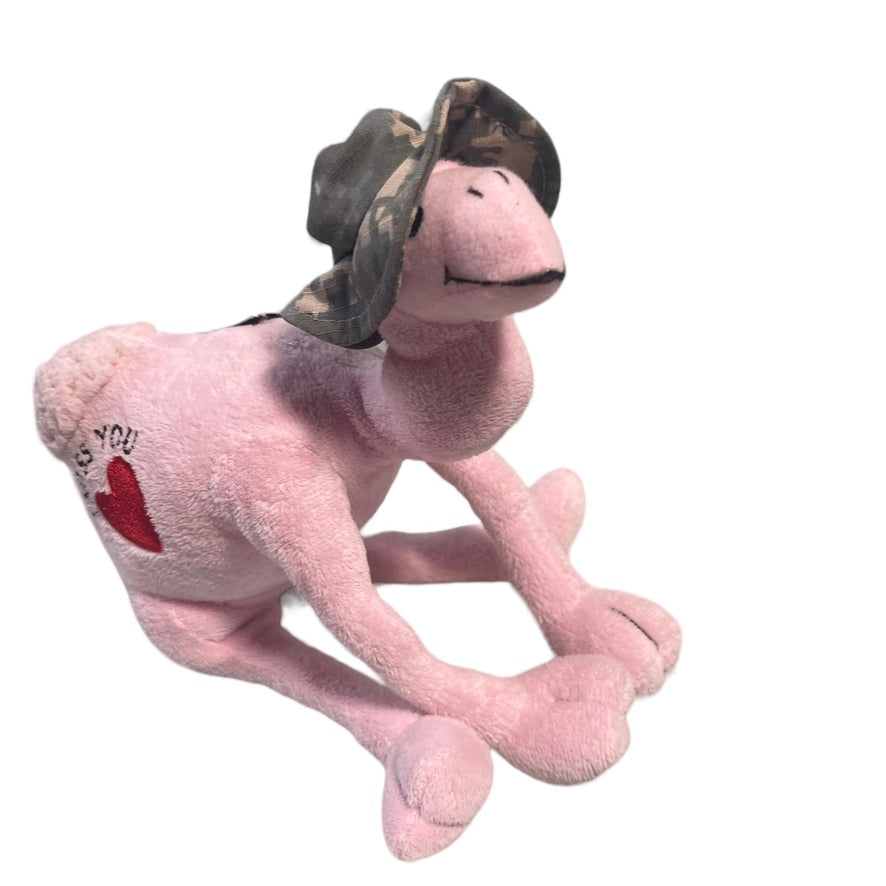 Military Baby Camel, 'I Miss You' Pink Stuffed Animal, Camo Sun Hat, Kuwait Naval Base