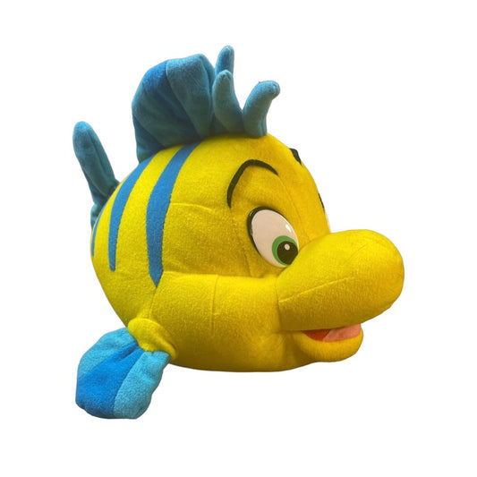 Flounder, From Disney's, The Little Mermaid 10" Bright Yellow & Blue Plush Plastic Eyes, GUC