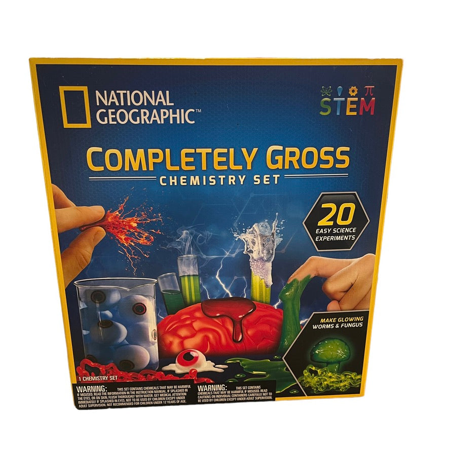 National Geographic Completely Gross Chemistry Set, 20 Experiments, Unused, Ages 12+