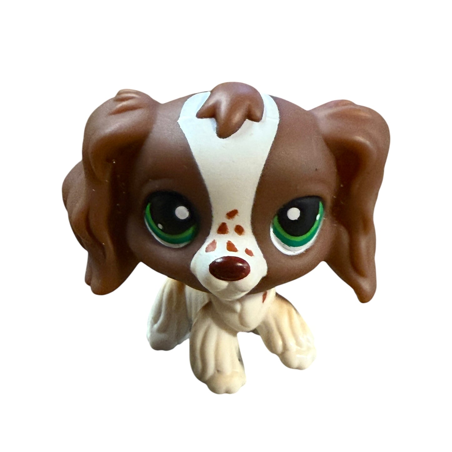 Littlest Pet Shop Bobble Head Brown & White Cocker Spaniel 2" Figurine Hasbro,#156