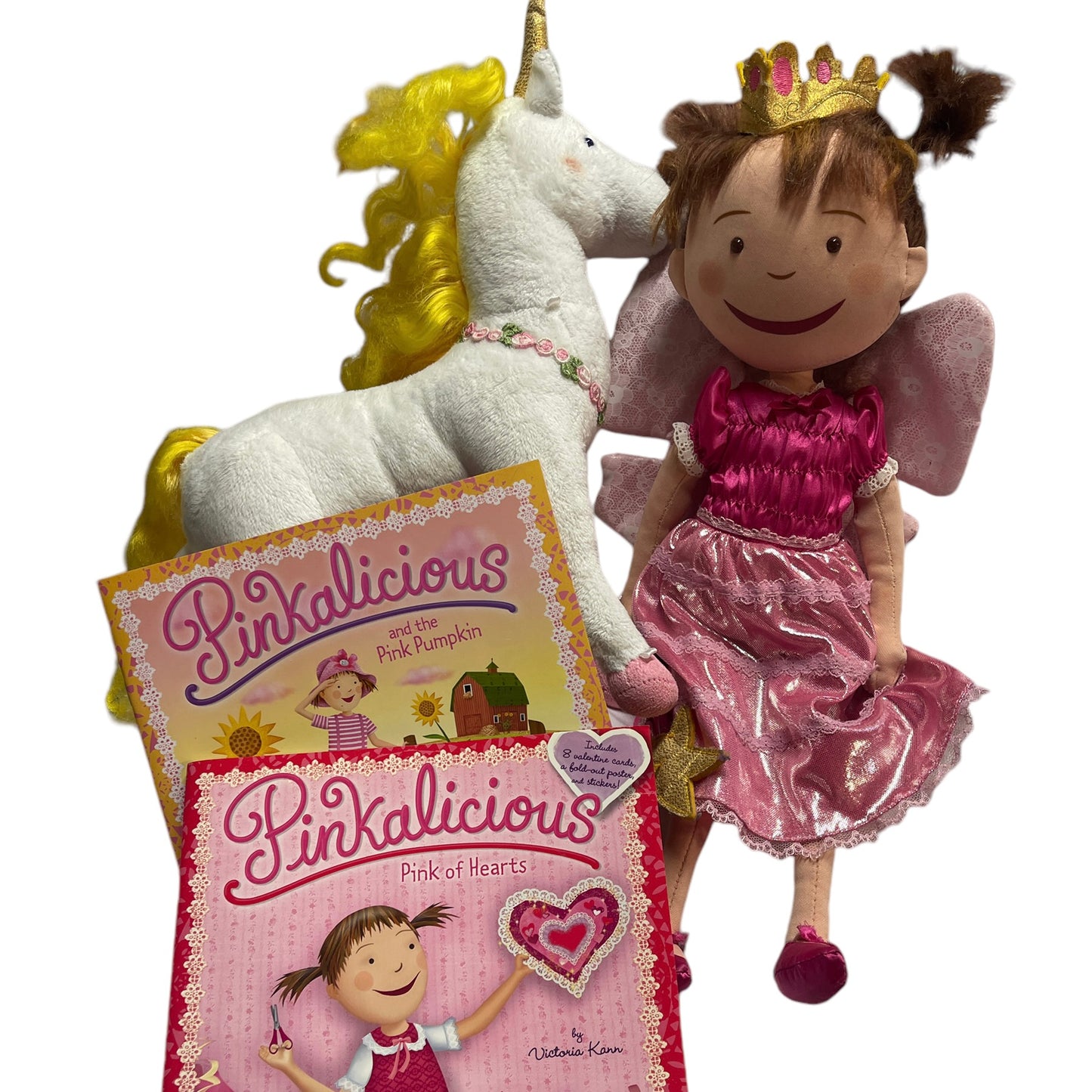 Pinkalicious Collection Fairy with Crown, Wings and Wand, Sweet Plush Unicorn and Books!