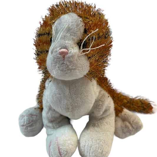 Webkinz Striped Alley Cat Plush, Long Hair, Orange & Black Plush with White, Rainbow W, No Code