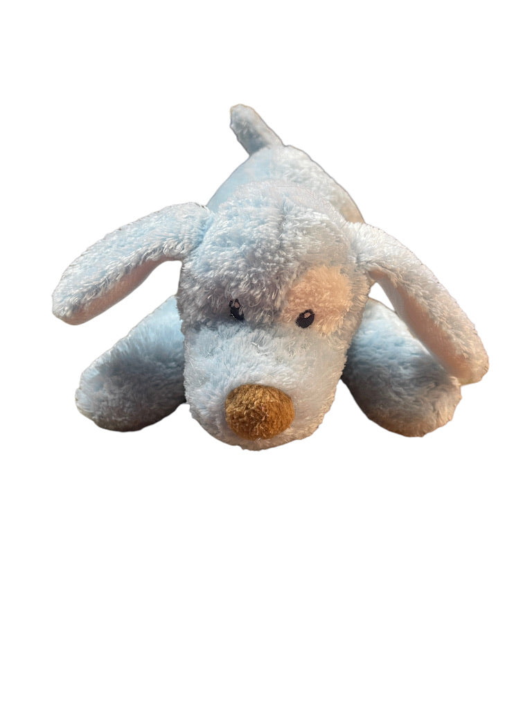 Baby Gund My First Puppy 5765  8" Laying Down Blue Dog with White Embroidered Collar Stuffed Toy