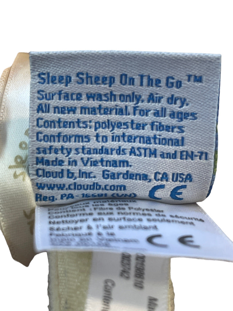 Cloud B 8" Sleep Sheep, 'On the Go' Natural Sherpa Coat, 4 Settings Soothing Sound