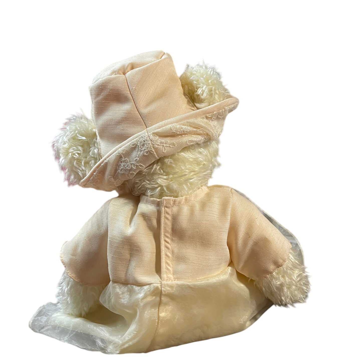 Vintage'Phoebe', Creamy 18" Bear by Russ,  Rosy Cheeks, Corduroy Paws & Original Dress