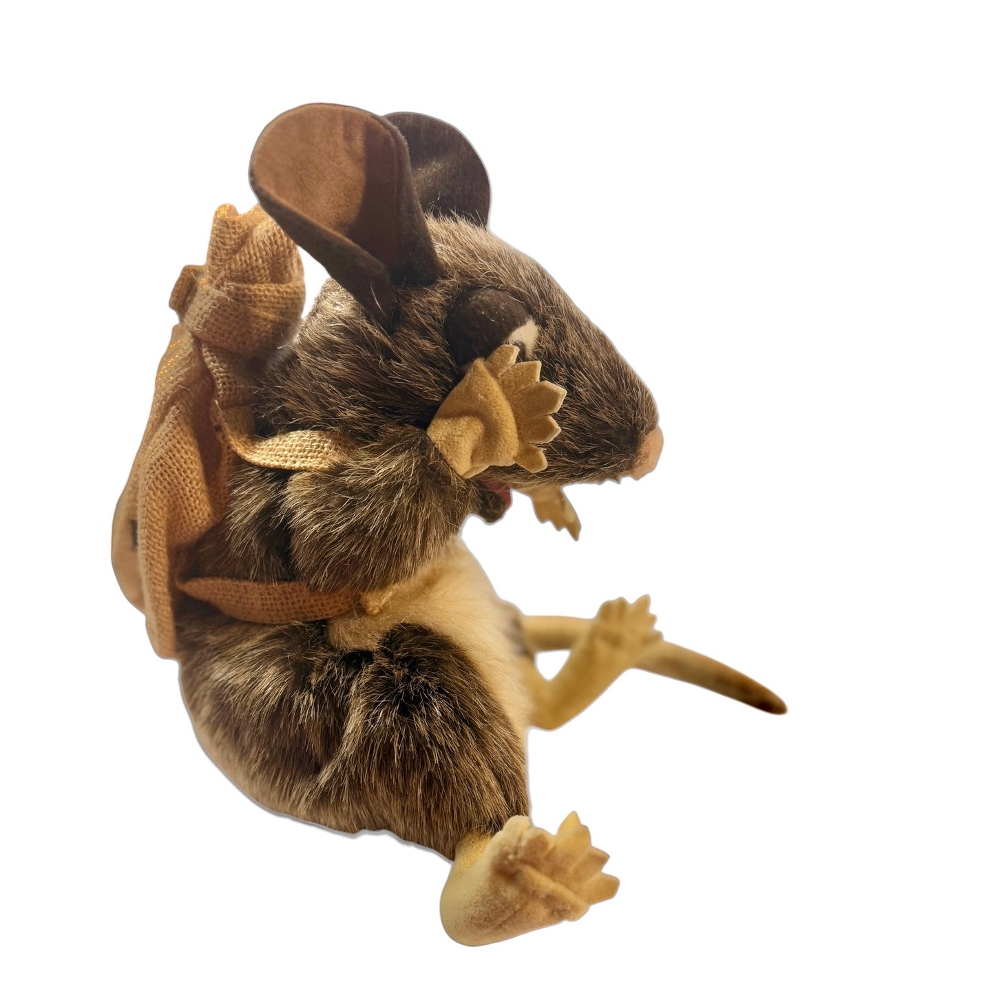 Realistic Folkmanis Pack Rat Hand Puppet with Burlap Sac and Huge Ears & Eyes! So Cute!