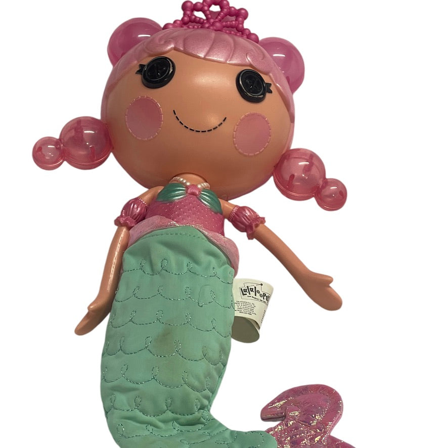 Lalaloopsy Bubbly Mermaid Pearly Seafoam Doll 14" Pink Bubble Hair & Tiara,  Bath Time Fun!