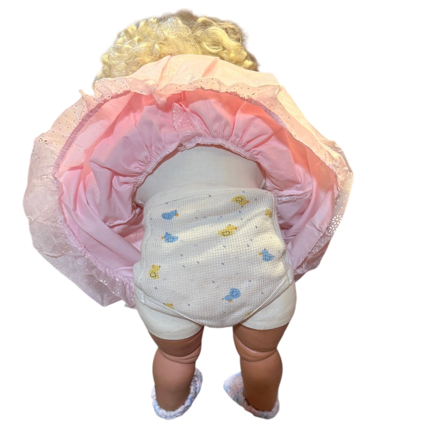 Lovely Platinum Haired 20" Realistic Baby/Toddler Doll, Blue Open/Shut Eyes & Two Tiny Teeth!