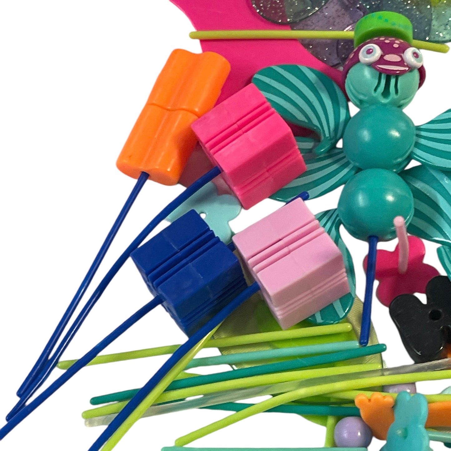 Ello Connectable Building Toys, More than A Pound of Mattel Brightly Coloured Pieces in EUC