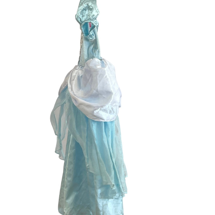 Storybook Wishes Classic Blue Cinderella Ballgown, Chiffon & Satin Overskirts and Silver Trim GUC