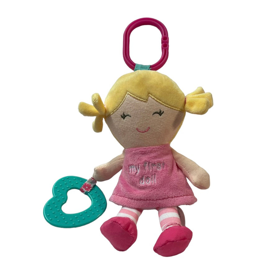 Carter's My First Doll 8" Velvety Soft Doll with Teether and Hanging Ring