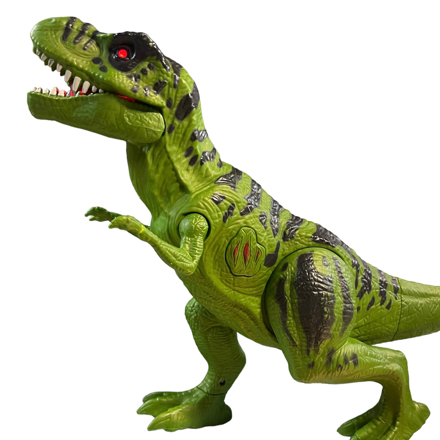 Roaring Jurassic ParkT-Rex Toy Dinosaur, Eyes Glow Red when Activated Good Preowned Working Condition