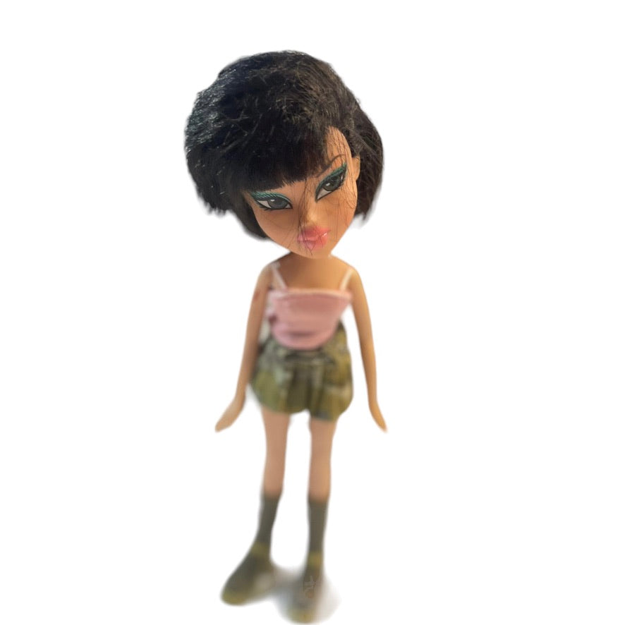 Beautiful Bratz Doll, Brunette in Camo Mini, Nude Cami & Olive Boots