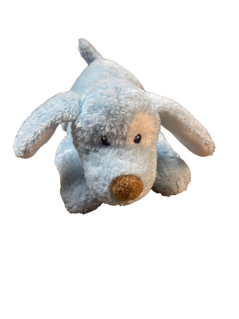 Baby Gund My First Puppy 5765  8" Laying Down Blue Dog with White Embroidered Collar Stuffed Toy