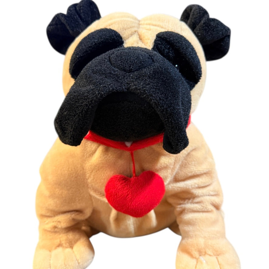 Irresistible Realistic Pug Stuffed Dog Plush, Huge Squishy Black Jowls, Super Cuddly Body!