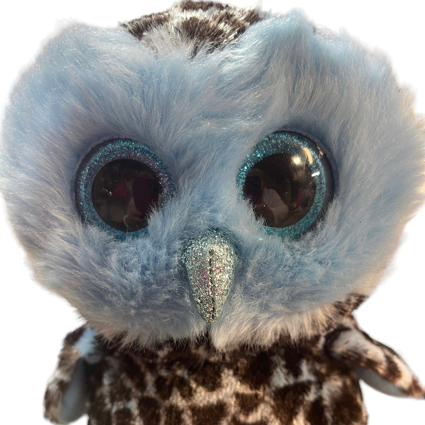 TY 9" Beanie Boo Blue Owl Yago Sparkle Eyes, Beak and Feet with Hang Tag