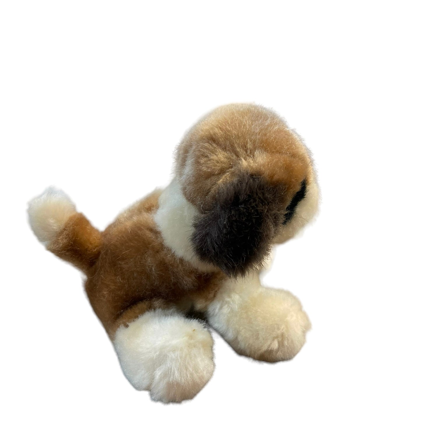 Tiny St. Bernard Plush, 5" Cream/Beige/ Brown Stuffed Toy Realistic.