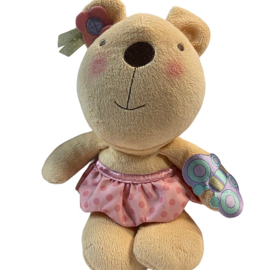 Fisher Price Ballerina Bear, 10" Plush Doll with Chime Rattle and Polka Dot Tutu, So Sweet!