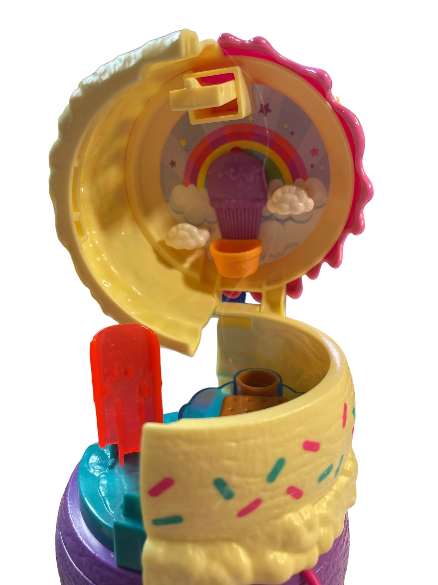 Polly Pocket Spin & Surprise Compact Ice Cream Cone Playground with Sprinkles & a Cherry on Top!