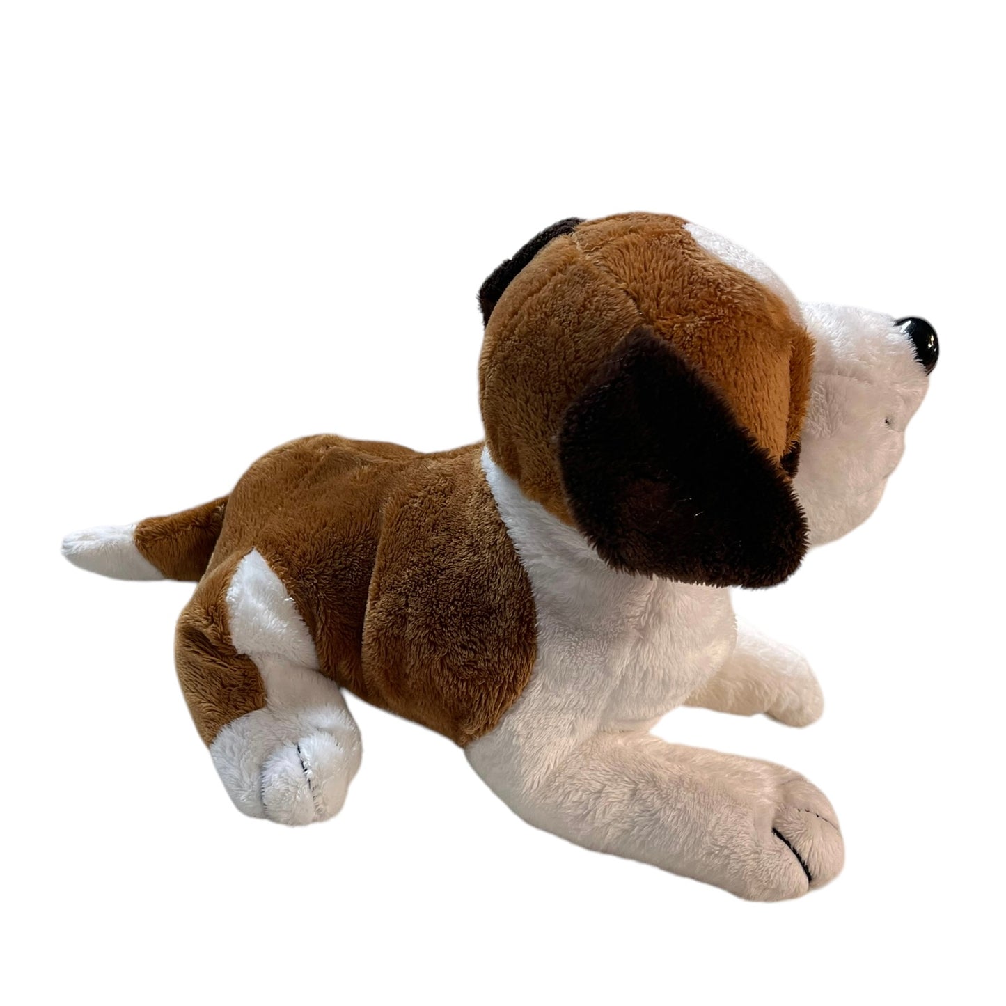 Realistic 10" St Bernard Stuffed Dog Plush Toy with Freckles, Black Eyes & Nose