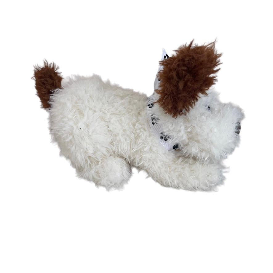 Jellycat Playful Pup, 'Buster' Shaggy White, Brown Ears & Tail, Super Sweet!