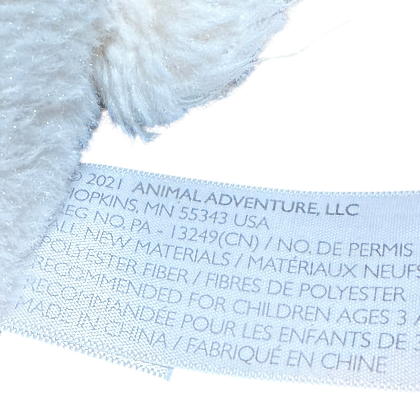Animal Adventure Plush LAMB / Sheep, Cream with Sewn Features, Pink Ears & Tan Hooves