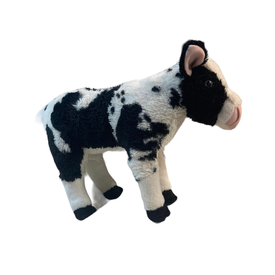 Maplelea Poseable 14" Black & White Plush Cow GUC No Halter