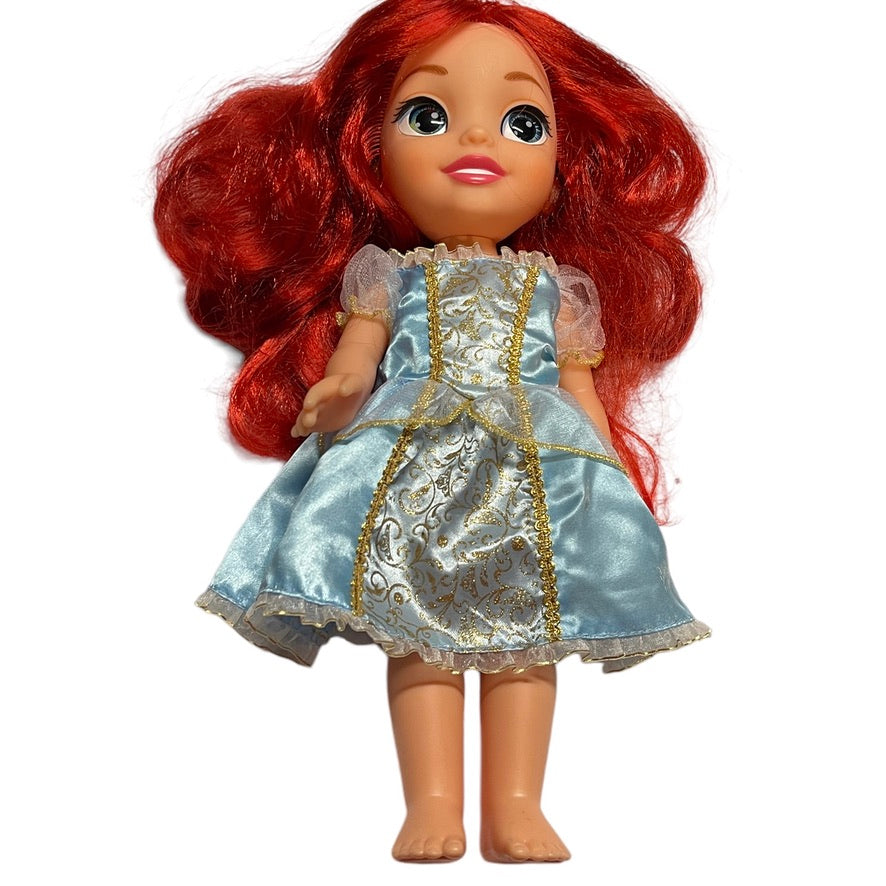 Disney Jakks Pacific Princess Ariel Toddler Doll with Luxurious Red Hair, Tiara, Blue & Gold Dress