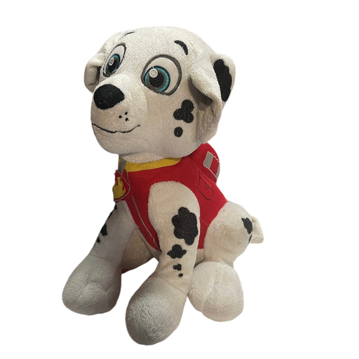 PAW PATROL 14" Marshall Fire Fighting Dalmatian Plush Stuffed Toy in GUC Missing Hat