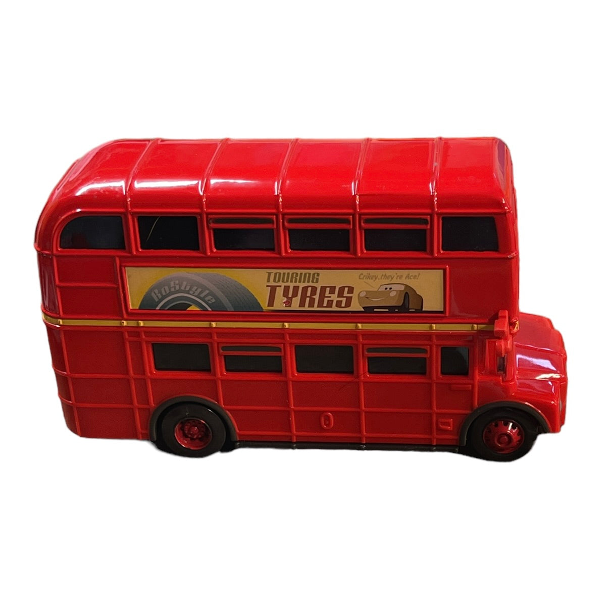 Red Disney Pixar Cars Double Decker Bus #91 Crosshead Touring Tyres