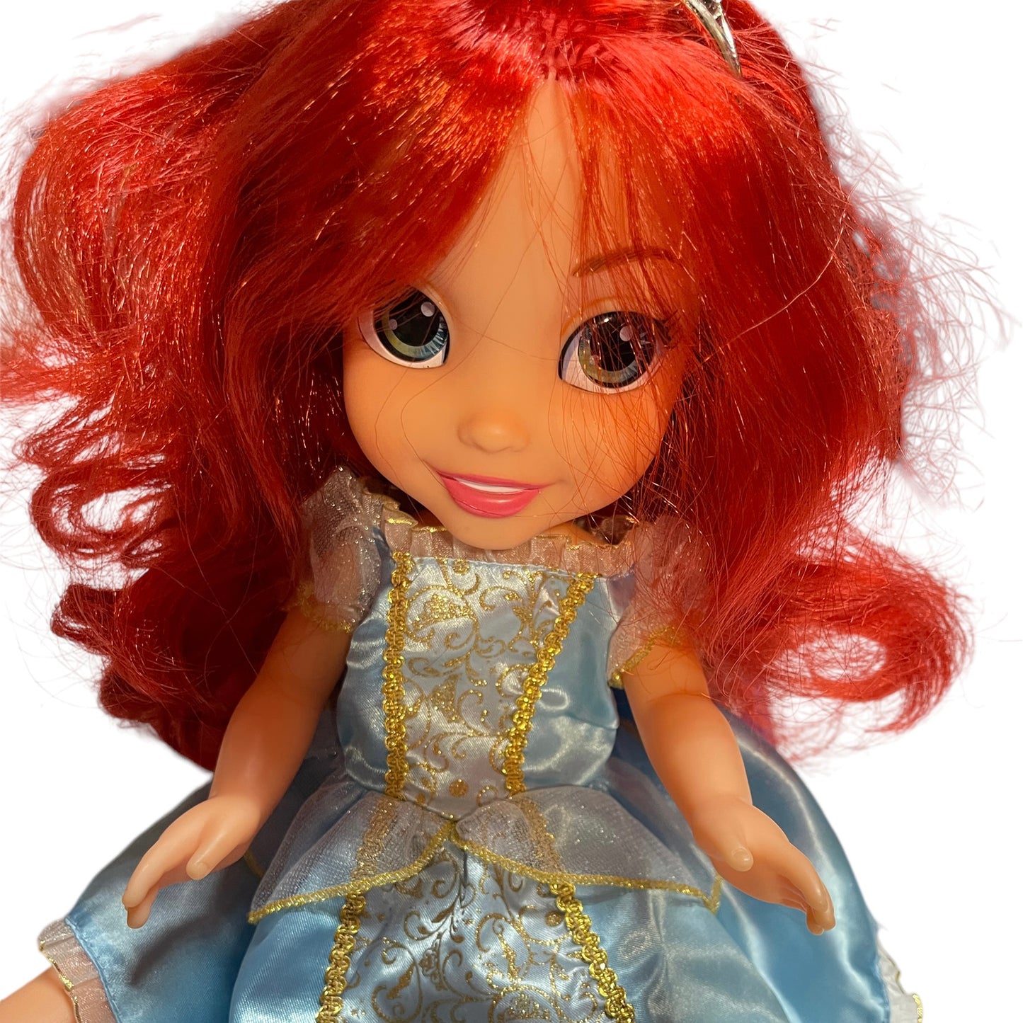 Disney Jakks Pacific Princess Ariel Toddler Doll with Luxurious Red Hair, Tiara, Blue & Gold Dress