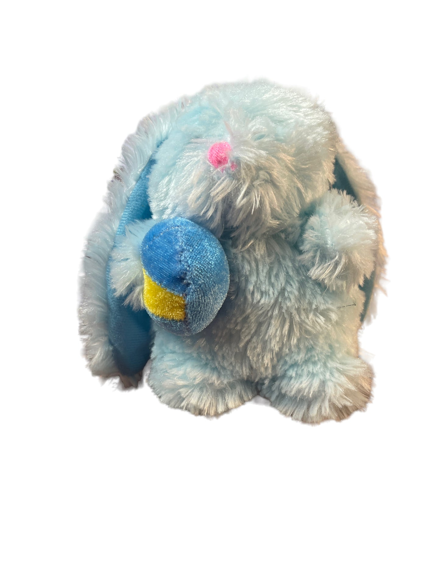 Fuzzy 6.5" Blue Bunny with Pink Nose & Blue Easter Egg in GUC