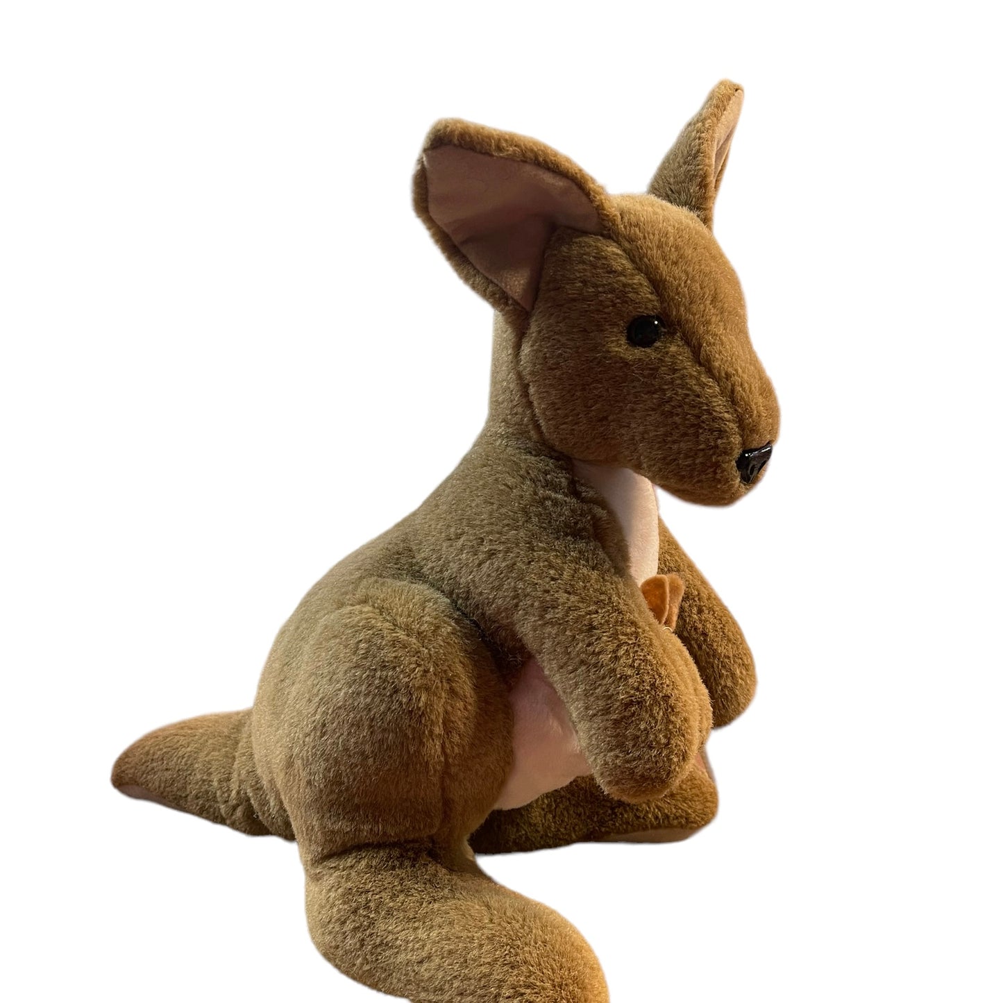 Realistic Corroboree Mama Kangaroo and Joey 16" Plush Caramel & White Stuffed Animal