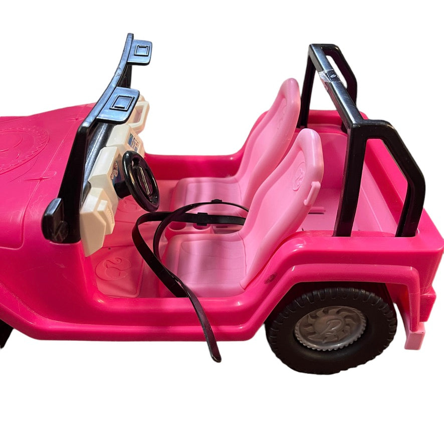 Mattel Barbie Jeep Cruiser, Hot Pink, Black Accents, Pink Seats 2008 Preowned GC